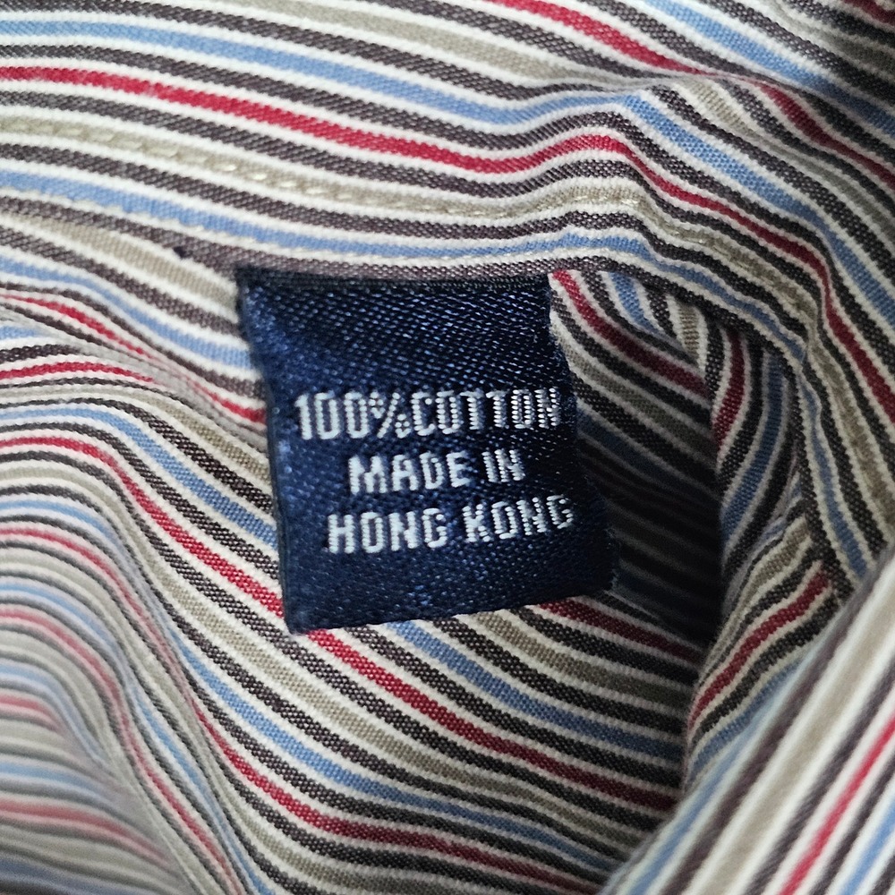 Austin Reed London Mens Large Multi Color Striped 100s 2-Ply Cotton Button Down - Picture 7 of 12